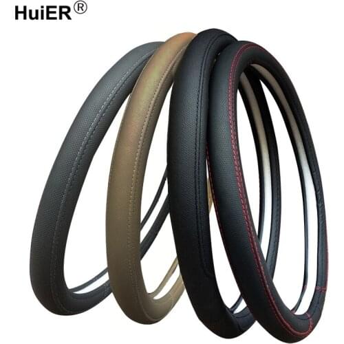 Fashion Car Steering Wheel Cover Volant 4 Colors PU Leather Stuurhoes Funda Volante Braid on the Steering-wheel Auto Car Styling