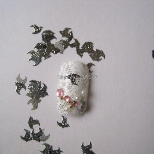 MS3-1 100pcs Silver Cute Eagle Nail Art Metal Sticker Nail Art Decoration Non-adhesive Sticker