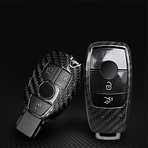 Real Carbon Fiber For Mercedes benz W222 S Class E Class W213 C-Class W205 GLC X253 Car Key Shell Cover Trim Car Accessories