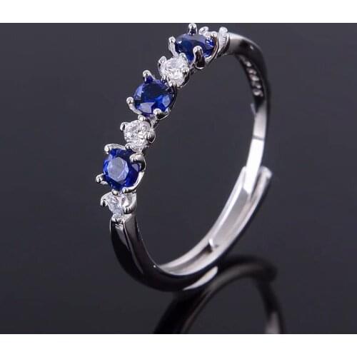Natural 3mm Natural Sapphire Ring for Daily Wear 925 Silver Sapphire Jewelry Fashion Sterling Silver Gemstone Ring