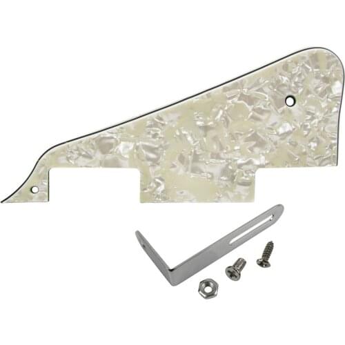 NEW Guitar Parts Aged Pearl Electric Guitar Pickguard Scratch Plate 4Ply with Chrome Bracket for LP