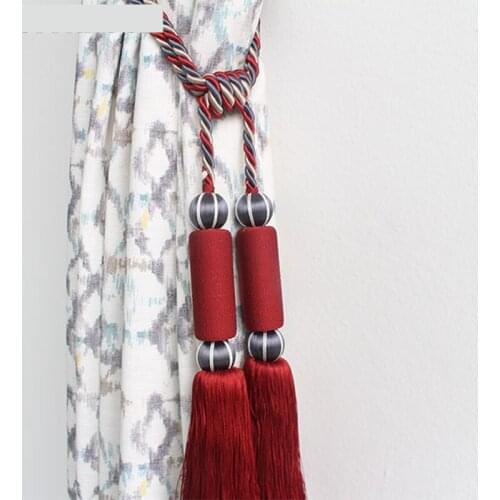 One pair high grade curtain tieback European Strip hanging tied ball decoration tassel accessories tie tape back M304