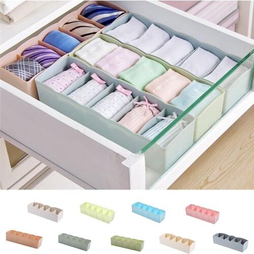 Cool Design Plastic Drawer Organizer Wholesale Tie Bra Socks Container Portable Clothing Divider Storage Box Underwear Organizer
