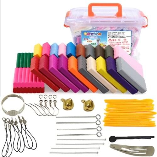 24 Colors x40g Oven Baking Polymer Clay Modeling Clay Floam Slime Toys Fluffy Slime Box Light Plasticine for Children DIY