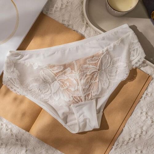 Amazing Women Floral Printing Lace Underwear Female Sexy T-back Thong Sheer Panties Japan Style Hot Sale Transparent Knickers