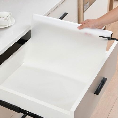 45*400 cm Clear Waterproof Oilproof Shelf Cover Mat Drawer Liner Cabinet Non Slip Table Adhesive Kitchen Cupboard Refrigerator