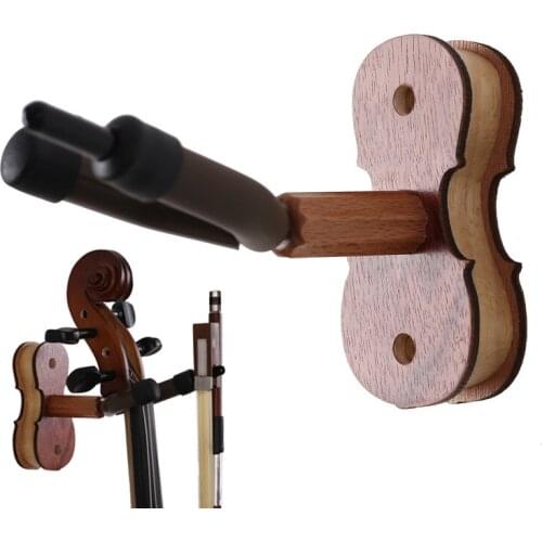 Detachable Rosewood Wall Mount Violin Hanger Hook with Bow Holder for Home and Store Show Violin