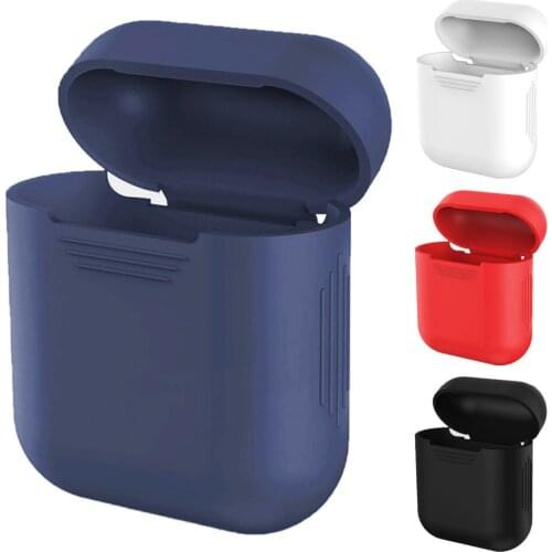 Besegad Silicone Carrying Case Cover Skin Sleeve Pouch Box for Apple Airpods Air Ear Pods Buds Wireless Earphone Headphone case