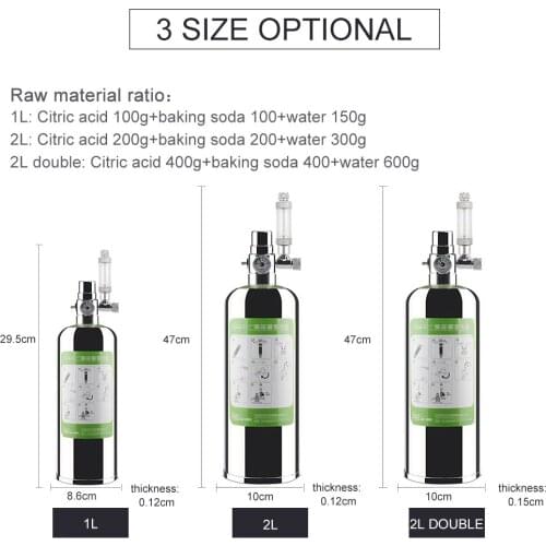 Aquarium CO2 Generator system co2 Kit Stainless Steel CO2 Cylinder Generator System Carbon Dioxide Reactor Kit Plants Aquarium