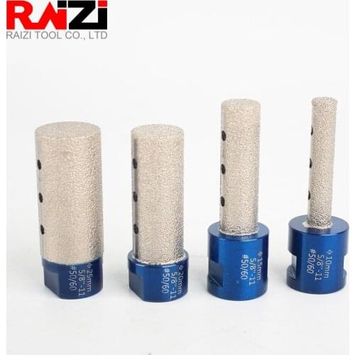 Raizi 2pcs Vacuum Brazed Diamond Finger Bit 5/8"-11 M14 for Enlarging Tile Stone Countertop Vacuum Brazed Milling Bits
