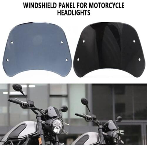 Motorcycle Windshield Wind Deflector Windscreen Universal for Honda Yamaha Kawasaki Suzuki 6.5"-9.45" Headlight