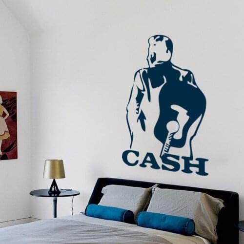 Johnny Cash Art Decor Pattern Vinyl Wall Stickers Drawing Room Suitable For Bedroom Decals Removable Murals