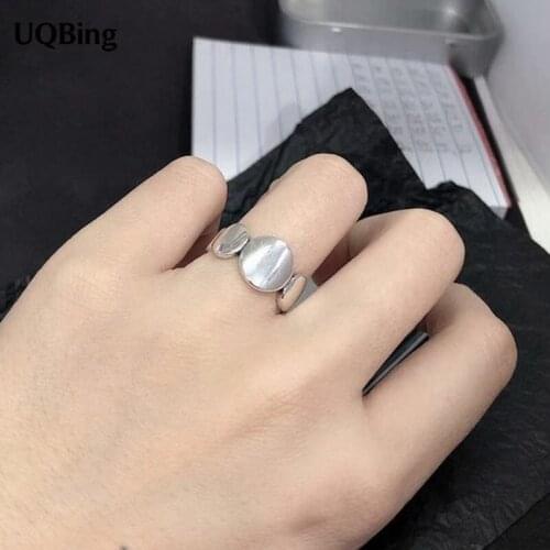 Vintage Irregular Round Glossy Finger Opening Rings Wholesale Silver Jewelry