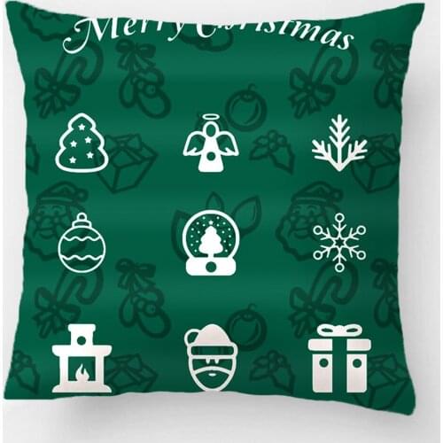 Green Christmas Ornaments Presents Angel Wedding Decorative Cushion Cover Pillow Case Customize Gift For Sofa Seat Pillowcase