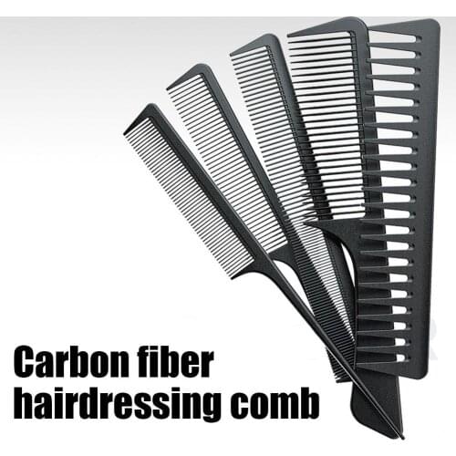 Carbon Fiber Comb Lady Long Hair Pointed Tail Comb Household Hairdressing Haircut Household Hair Styling Comb