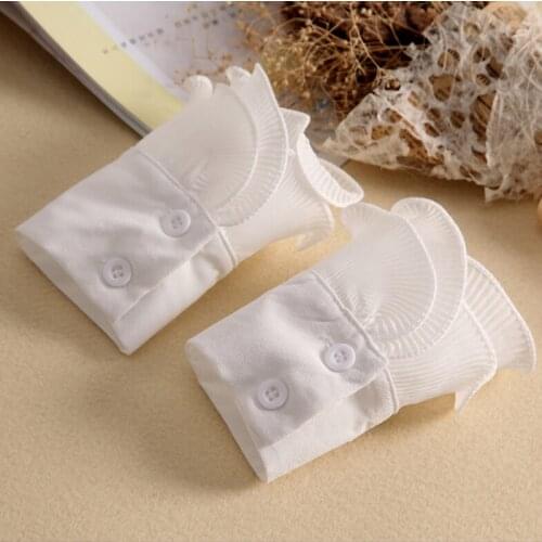 1 Pair Fashion Apparel Accessories Spring Arm Warmers Women Fake Arm Sleeves Organ Cuff Pleated Horn Cuffs