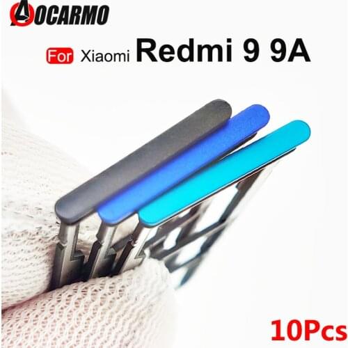 10Pcs/Lot Sim Tray Holder For Xiaomi Redmi 9 9A Redmi9A SIM Card Tray Slot Holder Adapter Socket Replacement Repair Parts
