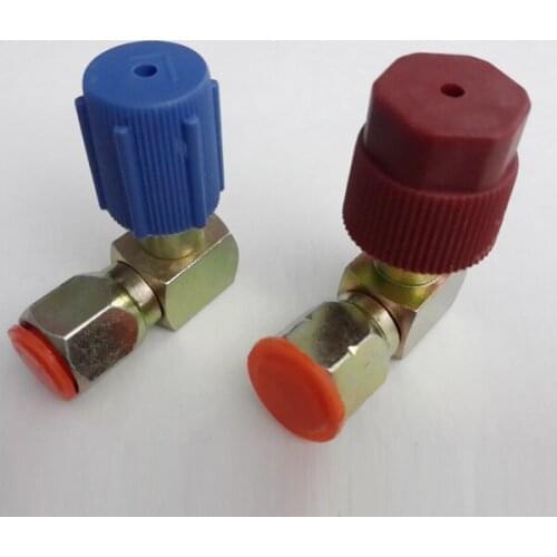 2PCS A/C High+Low Side Coupler R12 /R134a Adapter 90 Degrees Quick Connector