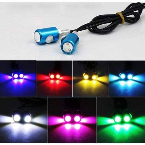 2pcs/pair 12v Motorcycle Led Strobe Lights Motorcycle Eagle Eye Flash light Warning Brake Light Lamp Spotlight 7 Colors