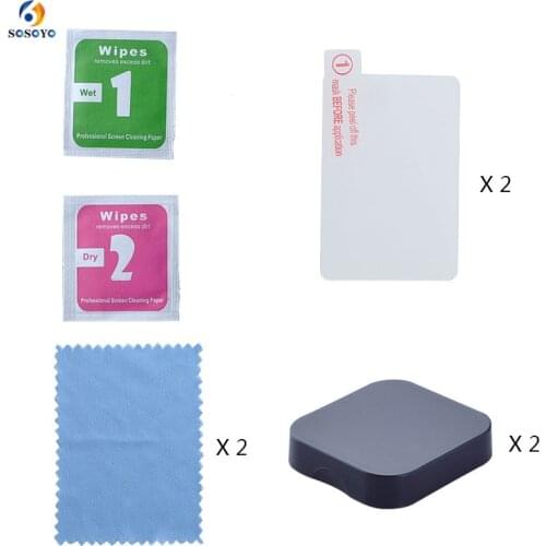 2pcs HD Screen Protective film + 2pcs lens Protectors cap cover + 2pcs Cleaning cloth set For GoPro Hero 6 5 Camera Accessories