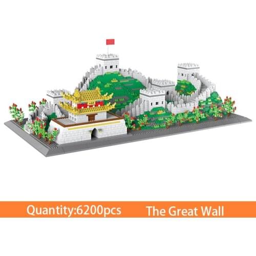6200pcs The Great Wall Model Chinese Architecture Building Blocks Bricks Micro Particles Educational Toys For Children