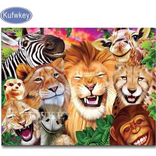 Diamond embroidery lion tiger 5d DIY diamond painting Cross-stitch,Full Square round Diamond mosaic animal face full display art