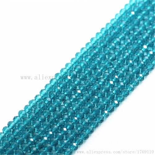 Isywaka Green Blue Color 1800pcs 2mm Rondelle Austria faceted Crystal Glass Beads Loose Spacer Round Bead for Jewelry Making