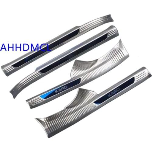 Car Welcome Pedal Threshold Strip Door Sill Strip For Skoda Karoq 2017 2018 2019 2020