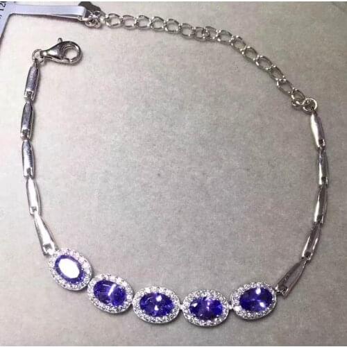 Tanzanite bangle Free shipping Natural real TanzaniteBracelet For men or women 925 sterling silver bangle