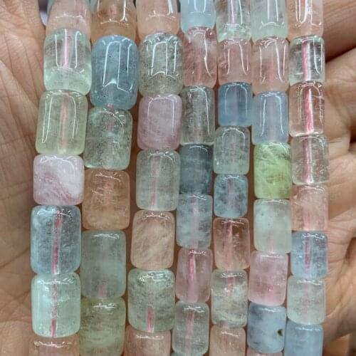 Natural Morgan Stone Beads 15'' Column Tube DIY Loose Beads For Jewelry Making Beads For Women Necklace Earring Bracelet Gift