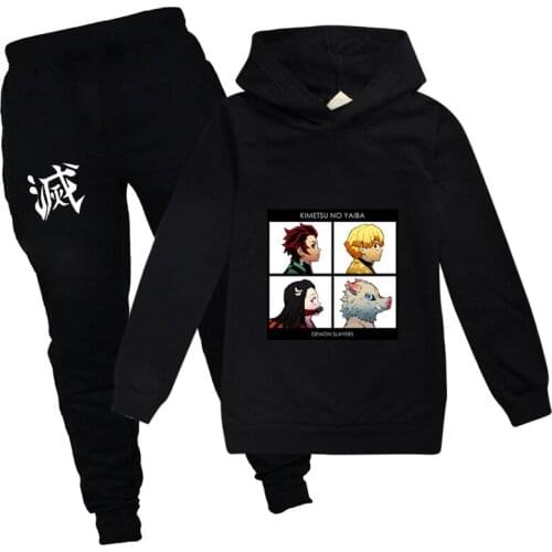 Girls Cute Children Clothing Set Cotton Anime Demon Slayer Toddler Boy Autumn for Kids Christmas Outfit Winter Clothes Baby