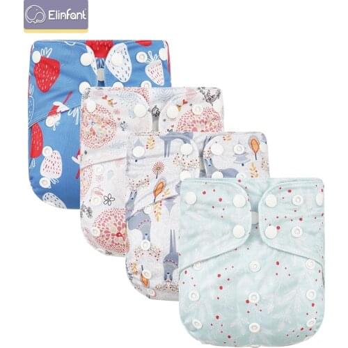 Elinfant Suede Cloth Dry Fast New Design Washable Adjustable Reusable For 3-15kg Cloth Pocket Diaper