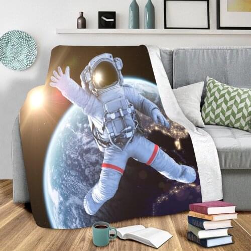 Galaxy Astronaut 3D Printed fleece blanket for Beds Hiking Picnic Thick Quilt Fashionable Bedspread Sherpa Throw Blanket 05