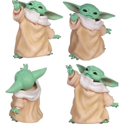Kawaii Baby Yoda Grogu Action Figure Dolls Toy Collection The Cute Yoda Figure Dolls Toy Birthday Gifts for Kids