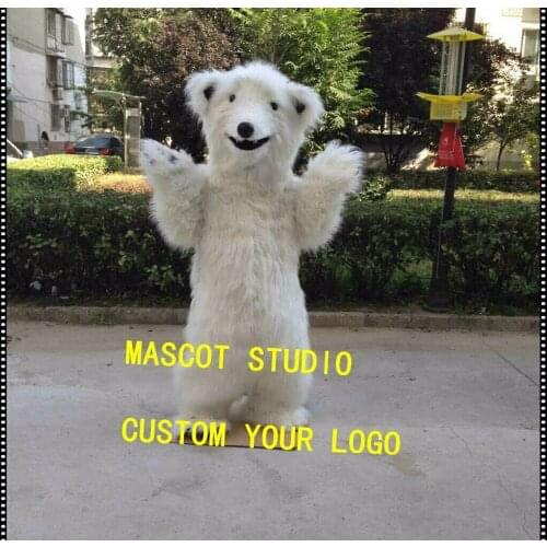 White Bear Mascot Costume Cosplay Party Game Fancy Dress Outfit Advertising Adults Parade Halloween Promotion Carnival Suit 2019