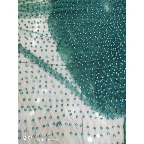 Pretty design beaded embroidery tulle mesh lace fabric BZL-8.1604 with good quality for party dress