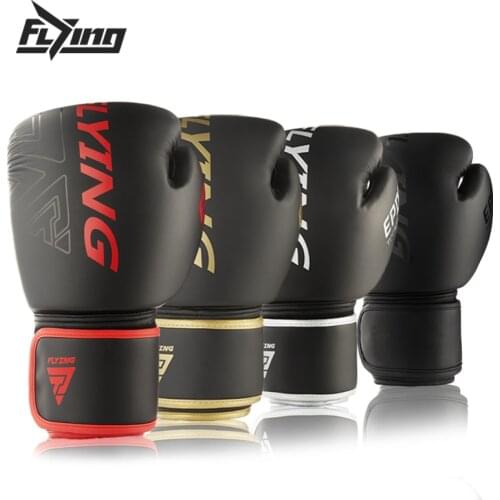 FLYING 6 10 12oz Boxing Gloves PU Leather Muay Thai Guantes De Boxeo Free Fight MMA Sandbag Training Glove For Men Women Kids