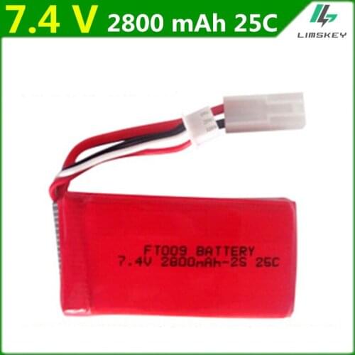 7.4V 2800mAh Lipo Battery Li-polymer Battery For Huanqi 955 948 FT009 2.4G remote control boat speed boat