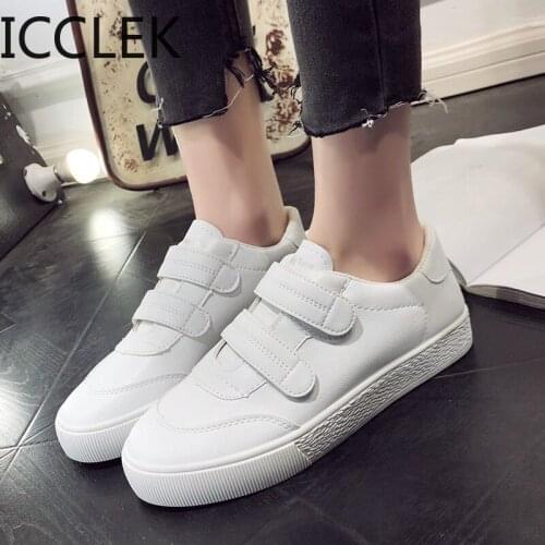 Fashion Leather Loafers Women Shoes Casual Vulcanized Sneakers White Shoe Ladies Slip-on Breathable Walking Trainers Women Flats