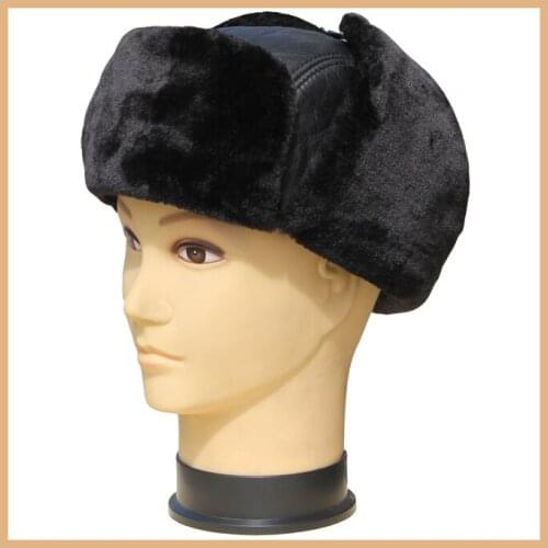 Man Autumn Plus Size Plus Velvet Thicken sheepskin Bomber Hats Male Winter Oversized Warm Ear Protection leather Caps