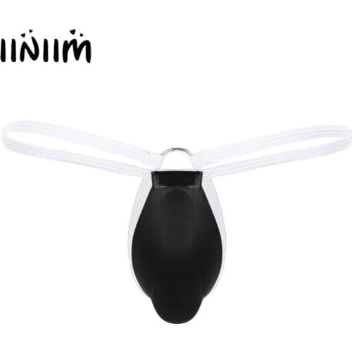 Iiniim Mens Low Rise Panties U Shape Bulge Pouch T-back Athletic Supporters Jockstraps Hot Thong Briefs Gay Sexy Underwear