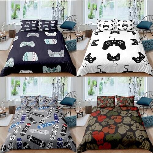 Gamer Gamepad Printing Bedding Set 2/3pcs 3d Digital 1 Quilt Cover + 1/2 Pillowcases US/EU/AU Twin Double Full Queen King Size