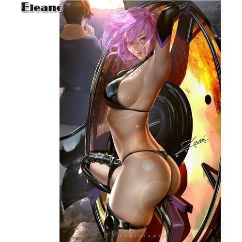 Custom print game Pink hair demon Sexy Anime girl Art Posters HD wall art Canvas Painting for living room home decor picture