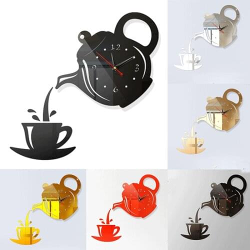 DIY 3D Number Wall Clock Mirror Sticker Home Room modern Office Decor Art Design