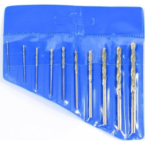 New high quality silver emery twist drill 10 piece set 0.8-4.0MM