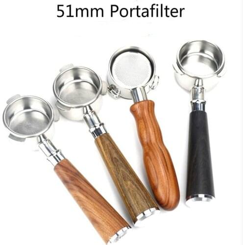 Coffee Bottomless Portafilter 51mm for Delonghi Eco310 Ecp35.31 EC680 51MM Replacement Filter Basket Coffee Accessories