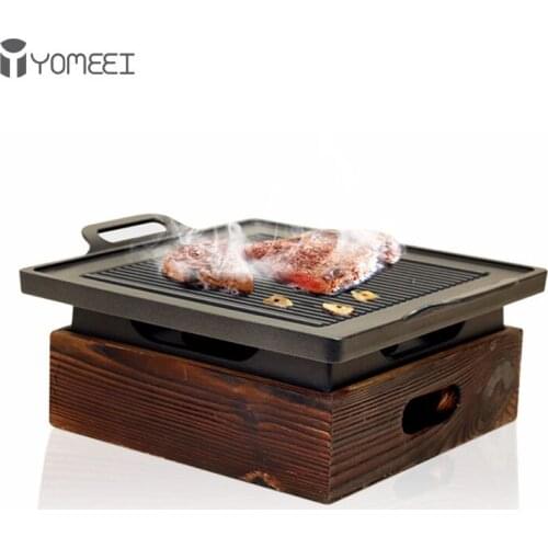 YOMEEI Portable BBQ Grill Korean Japanese Barbecue Grill Charcoal BBQ Oven Household Non-stick Cooking Tools