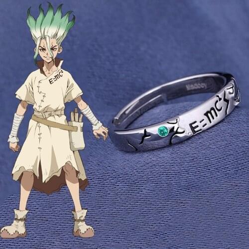 Anime Dr.STONE Ishigami Senkuu Adjustable 925 Sterling Silver Ring For Women Men Finger Rings Cosplay Jewelry Accessories Gifts