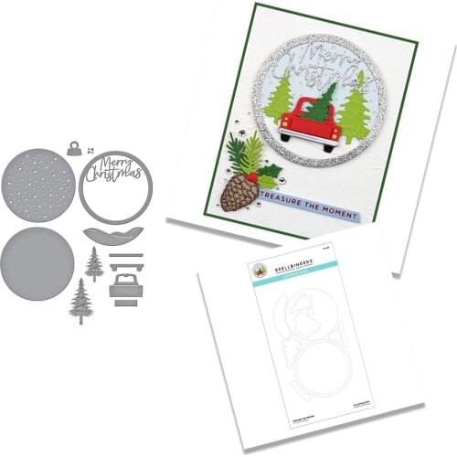 Christmas Wood Circle Stool Metal Cutting Die Scrapbook Embossed Paper Card Album Craft Template Cut Die Stencils 2021 NEW