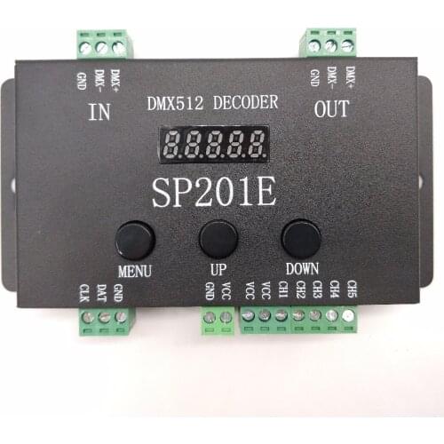 SP201E; DMX Decoder;DMX-SPI signal convertor, support TM1804/TM1809/WS2811/UCS1903 etc